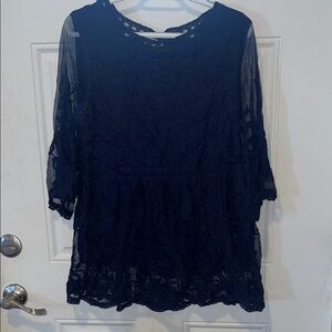 Entro Navy Lace Women's Blouse